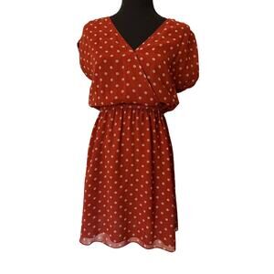 THML Women’s Small Polka Dot Burnt Orange Dress